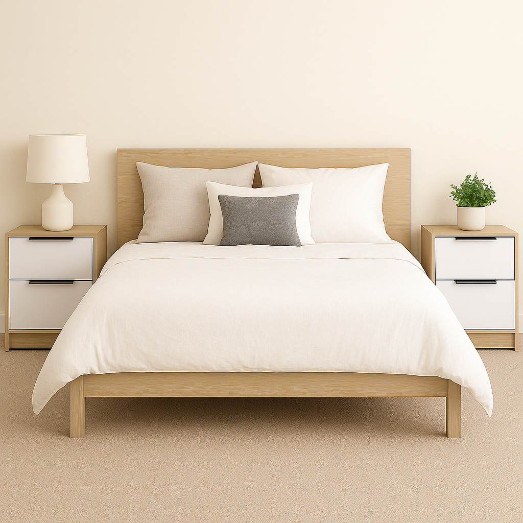 Velador KAIA x2 Unidades / Rovere +Blanco (envío RM)