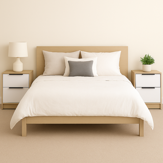 Velador KAIA x2 Unidades / Rovere +Blanco (envío RM)