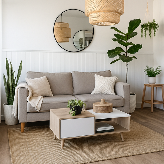 Mesa de Centro Bora (1C) Rovere + Blanco (envío RM)
