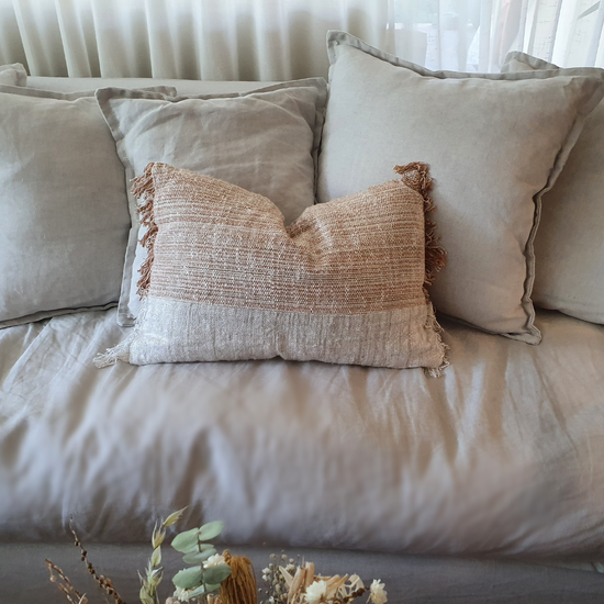 Cojin Bicolor Beige y Terracota