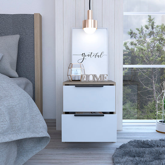 Velador KAIA x2 Unidades / Rovere +Blanco (envío RM)
